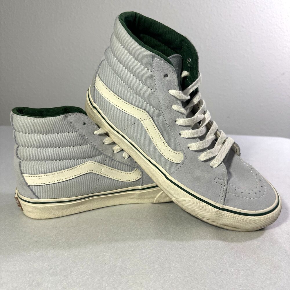 Vans Sk8-Hi Shoe Mens Size 9 Blue Grey Suede Classic Skate Hi Top VR3 Cush